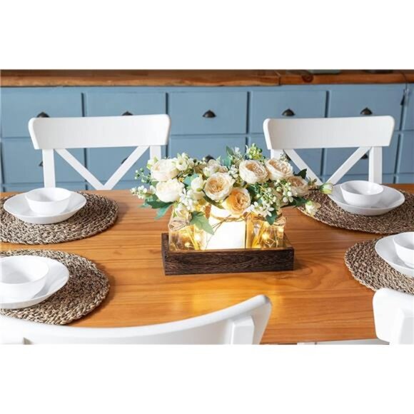 Mason Jar Lights Centerpiece Table Decorations for Dining Room Farmhouse Table - Picture 3 of 7